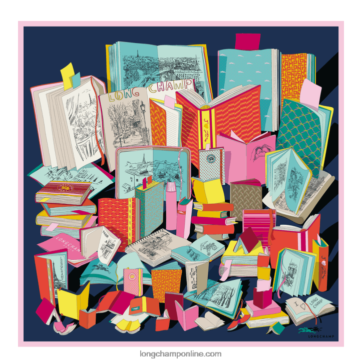 Multicolor F8FL1049 Spring/Summer 2023 Collection Silk scarf 90 Women Longchamp