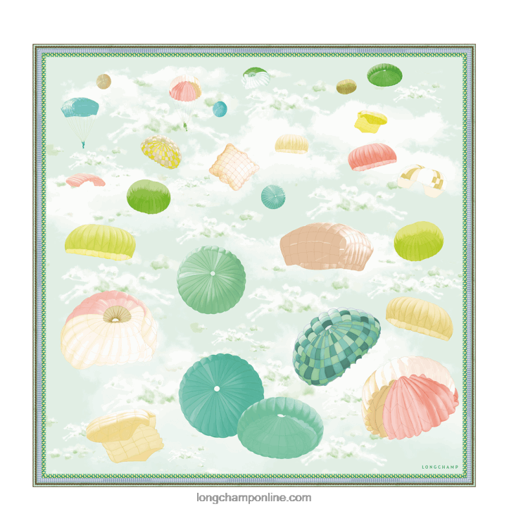 Sky Blue F8FL1053 Spring/Summer 2023 Collection Silk scarf 90 Women Longchamp