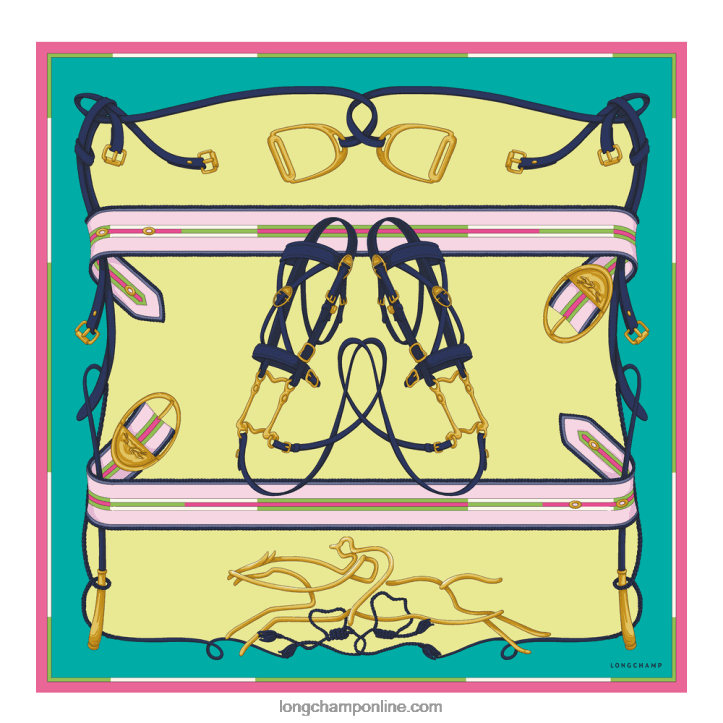 Turquoise F8FL1048 Spring/Summer 2023 Collection Silk scarf 90 Women Longchamp