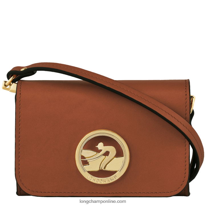 Cognac F8FL518 Box Trot Coin purse with shoulder strap Women Longchamp