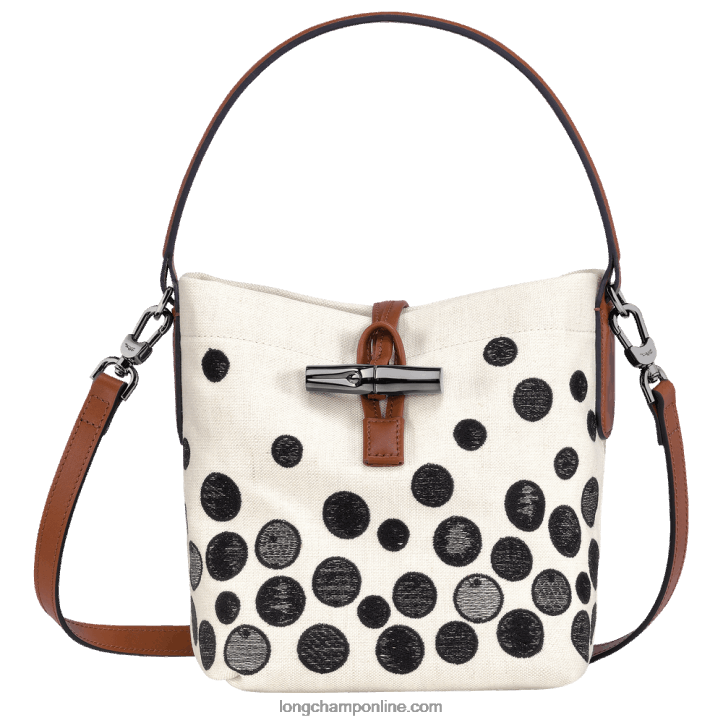 Black/White F8FL256 Roseau Essential Bucket bag XS Women Longchamp