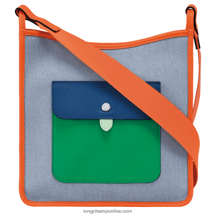 Blue/Orange F8FL260 Le Foulonne Zipped crossbody bag L Women Longchamp