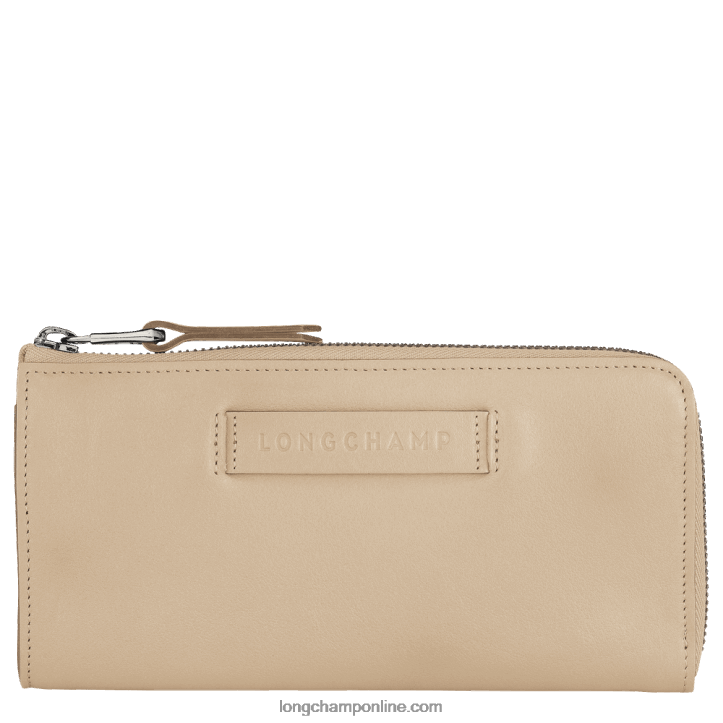 Beige F8FL621 3D Wallet with zip around Women Longchamp