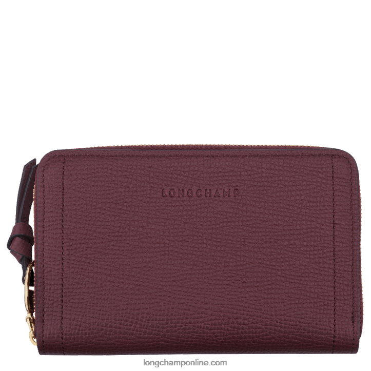 Burgundy F8FL614 Mailbox Wallet Women Longchamp